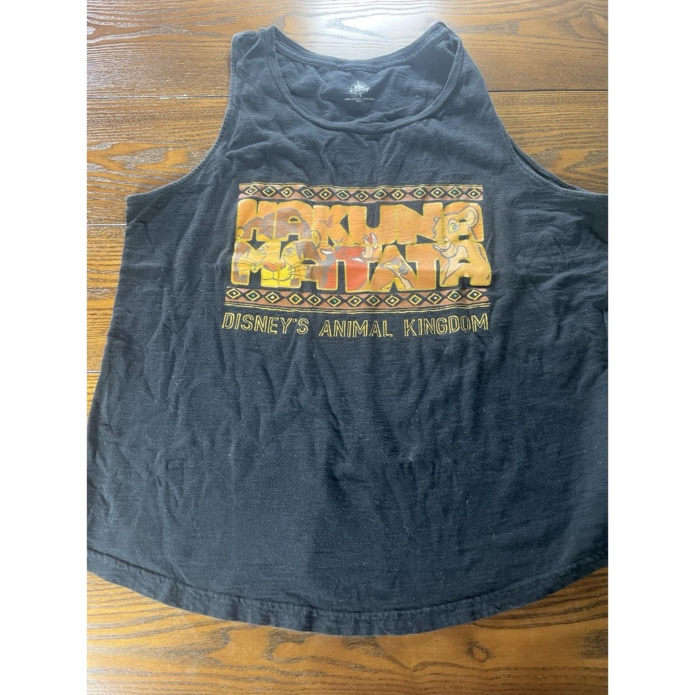 Disney Animal Kingdom Tank Top Shirt Women Large Black Lion King Hakuna Matata